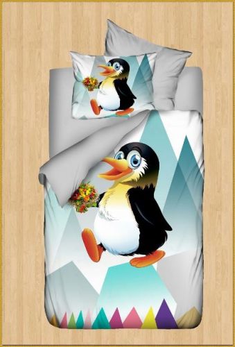 Детское постельное белье 3D (ранфорс) в коробке пингвиненок  ― ПОСТЕЛЬ ЭЛИТ